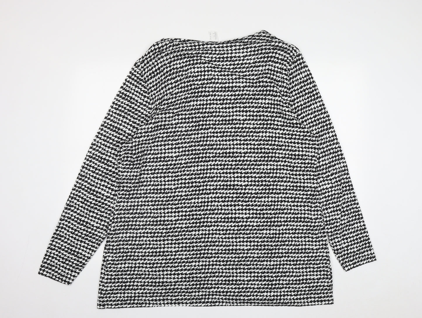 Preworn Womens Multicoloured Geometric Viscose Basic Blouse Size 22 Round Neck