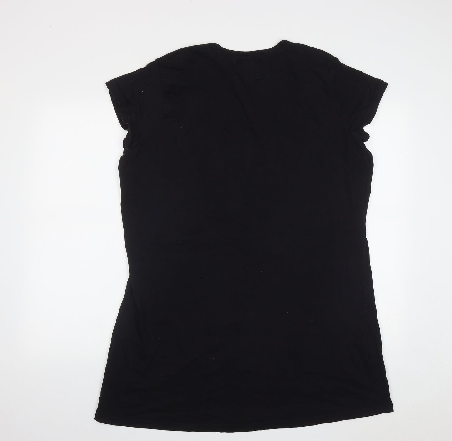 BHS Womens Black Animal Print Cotton Top Dress Size 20