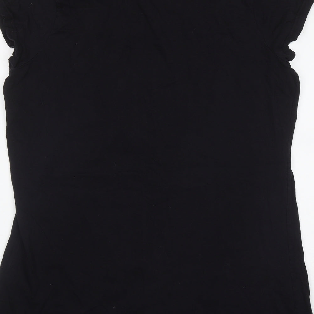 BHS Womens Black Animal Print Cotton Top Dress Size 20