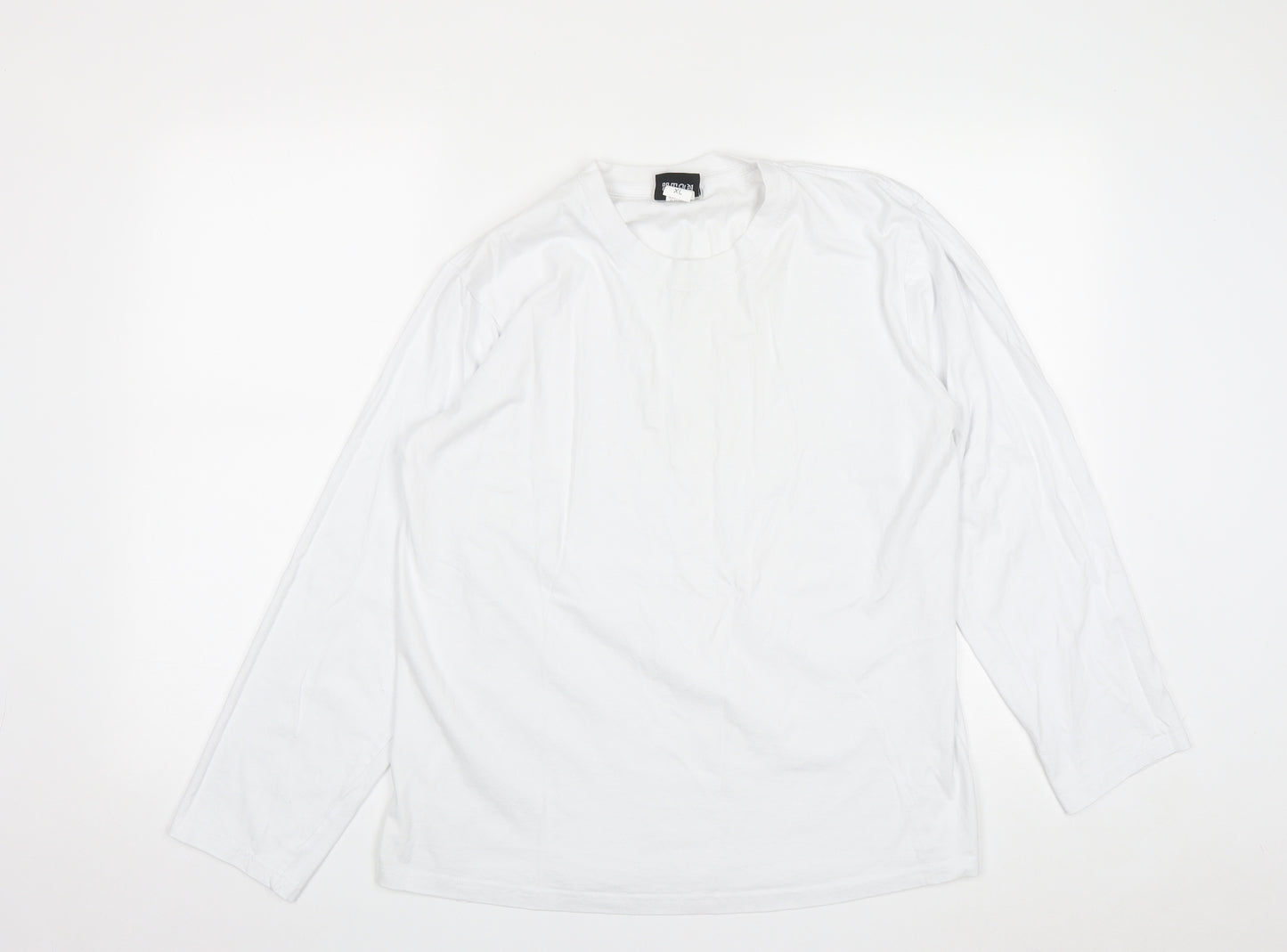 HeyBig Mens White  Cotton  Polo Size XL Round Neck