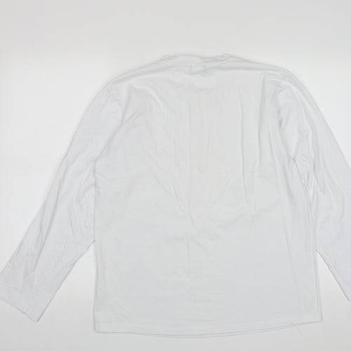 HeyBig Mens White  Cotton  Polo Size XL Round Neck
