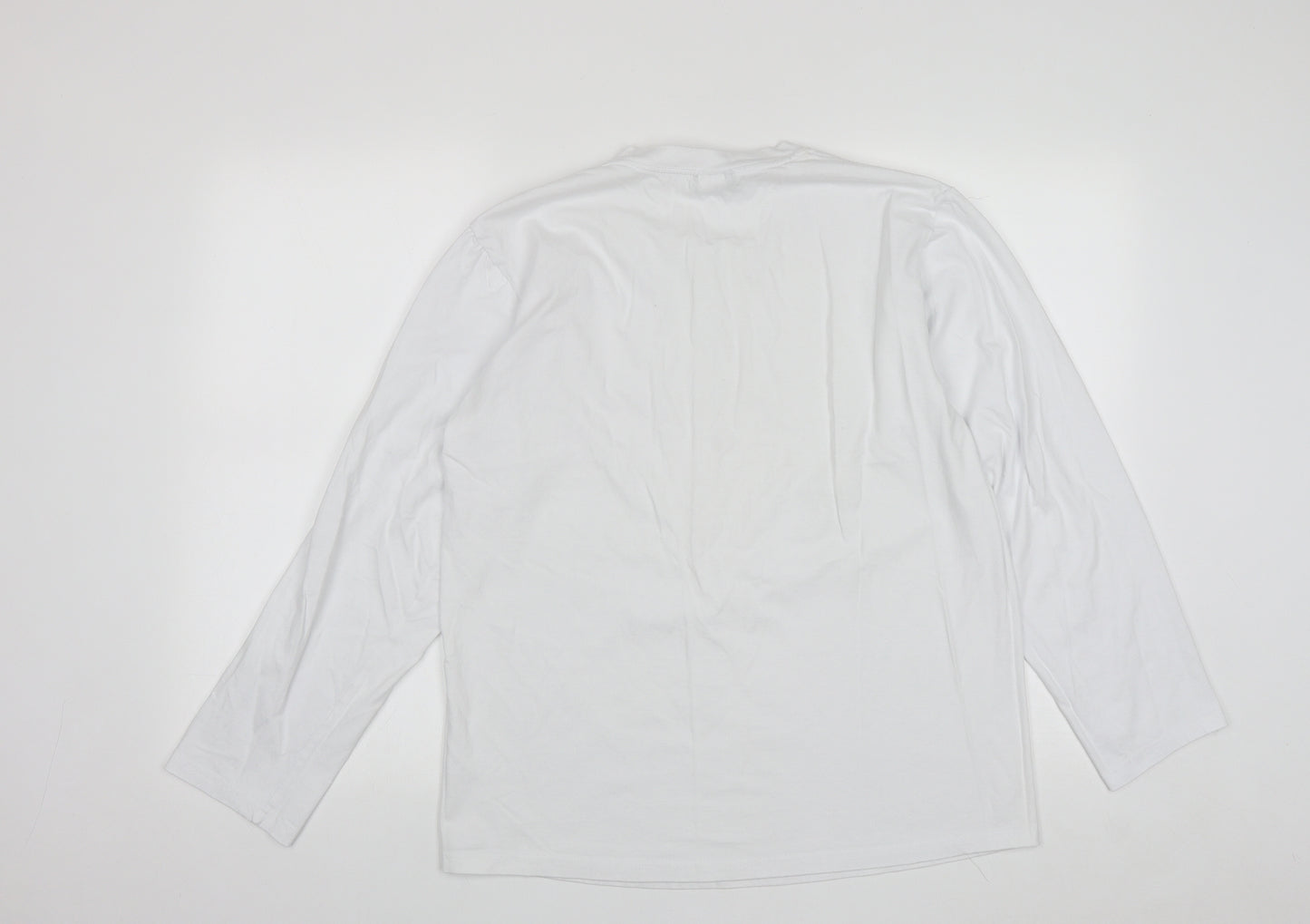 HeyBig Mens White  Cotton  Polo Size XL Round Neck