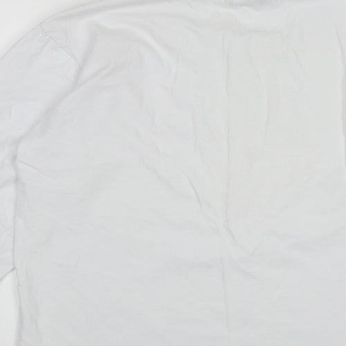 HeyBig Mens White  Cotton  Polo Size XL Round Neck