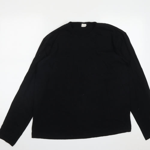 HeyBig Mens Black  Cotton  Polo Size 2XL Round Neck