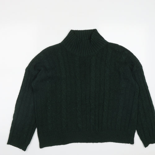 Peacocks Womens Green Round Neck  Acrylic Pullover Jumper Size M