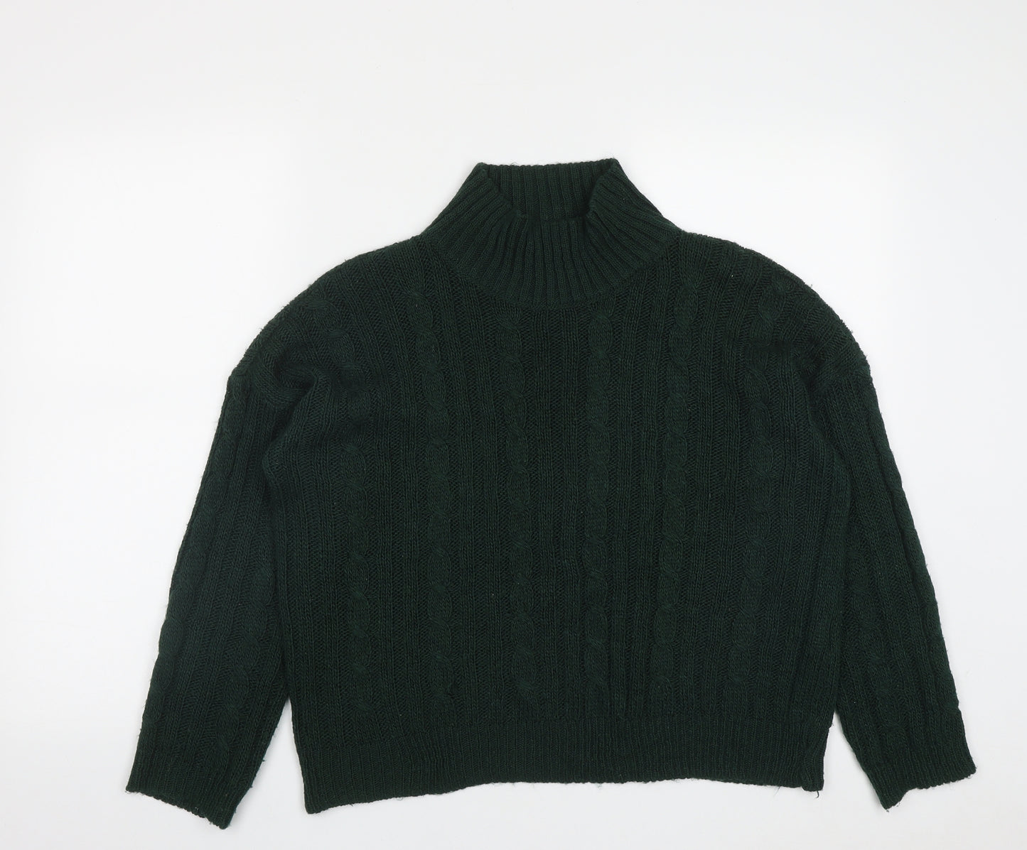 Peacocks Womens Green Round Neck  Acrylic Pullover Jumper Size M