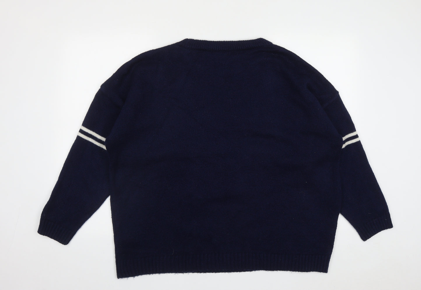 NEXT Womens Blue Round Neck  Acrylic Pullover Jumper Size 20