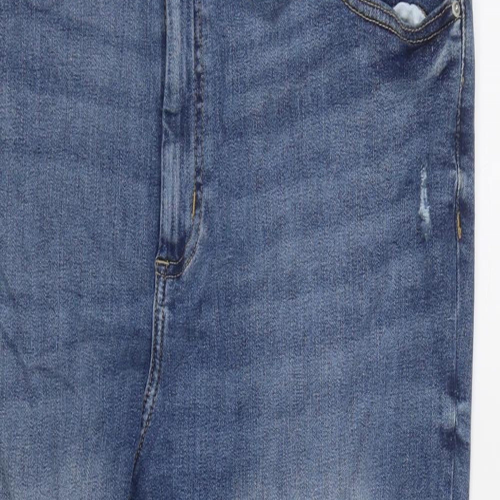 Primark Womens Blue  Cotton Straight Jeans Size 20 L29 in Regular Zip