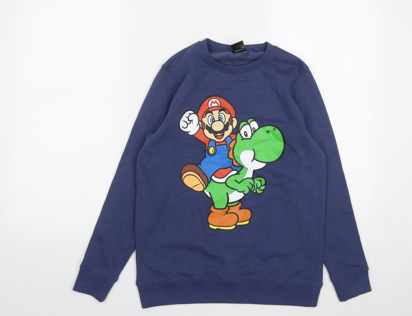 NEXT Boys Blue  Cotton Pullover Sweatshirt Size 12 Years   - Super Mario