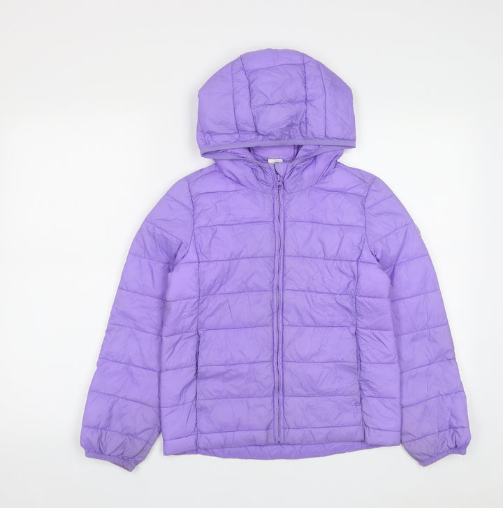 Gap Girls Purple Quilted Coat Size S Zip