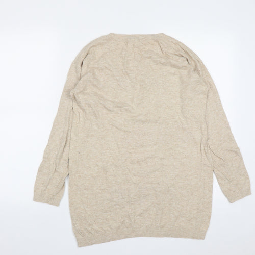 Marks and Spencer Womens Brown Round Neck  Viscose Pullover Jumper Size 10
