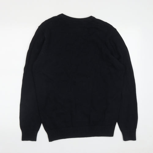 Maine Mens Blue V-Neck  Cotton Pullover Jumper Size M