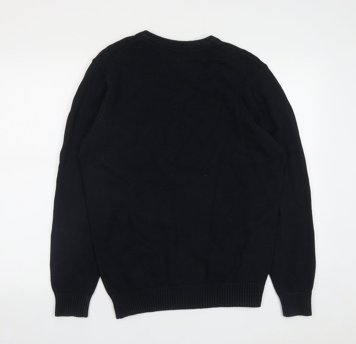 Maine Mens Blue V-Neck  Cotton Pullover Jumper Size M