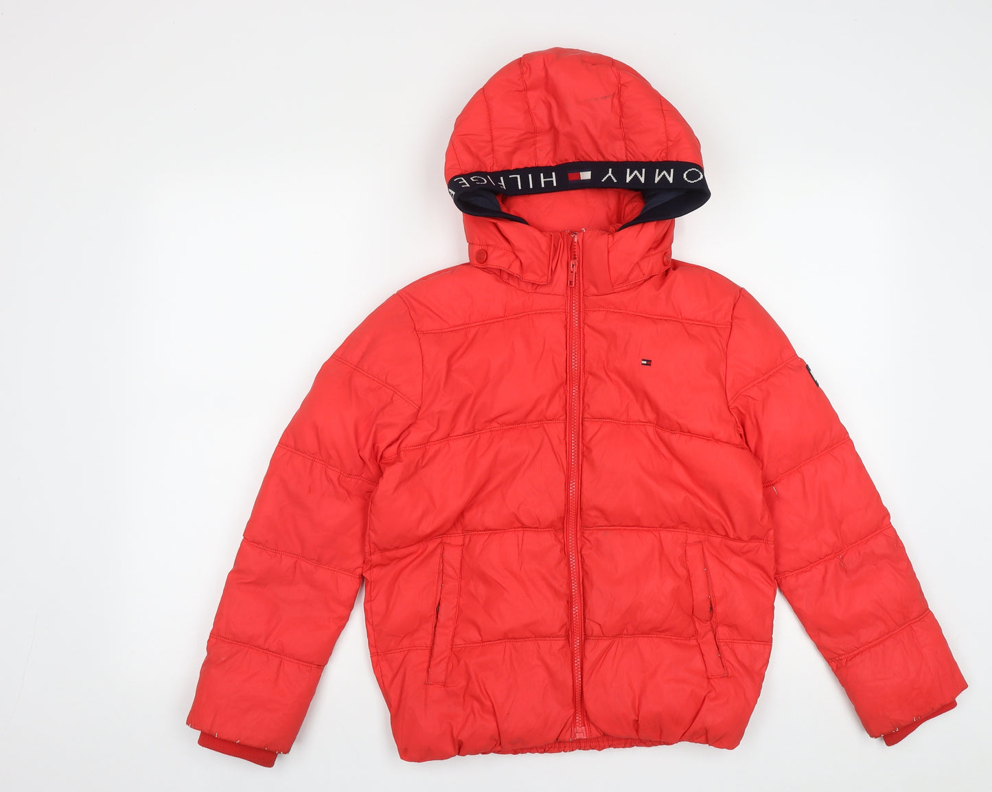 Tommy Hilfiger Boys Orange   Puffer Jacket Coat Size 10-11 Years  Zip