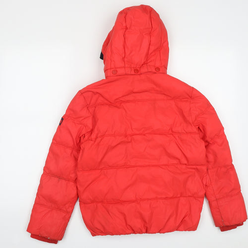 Tommy Hilfiger Boys Orange   Puffer Jacket Coat Size 10-11 Years  Zip