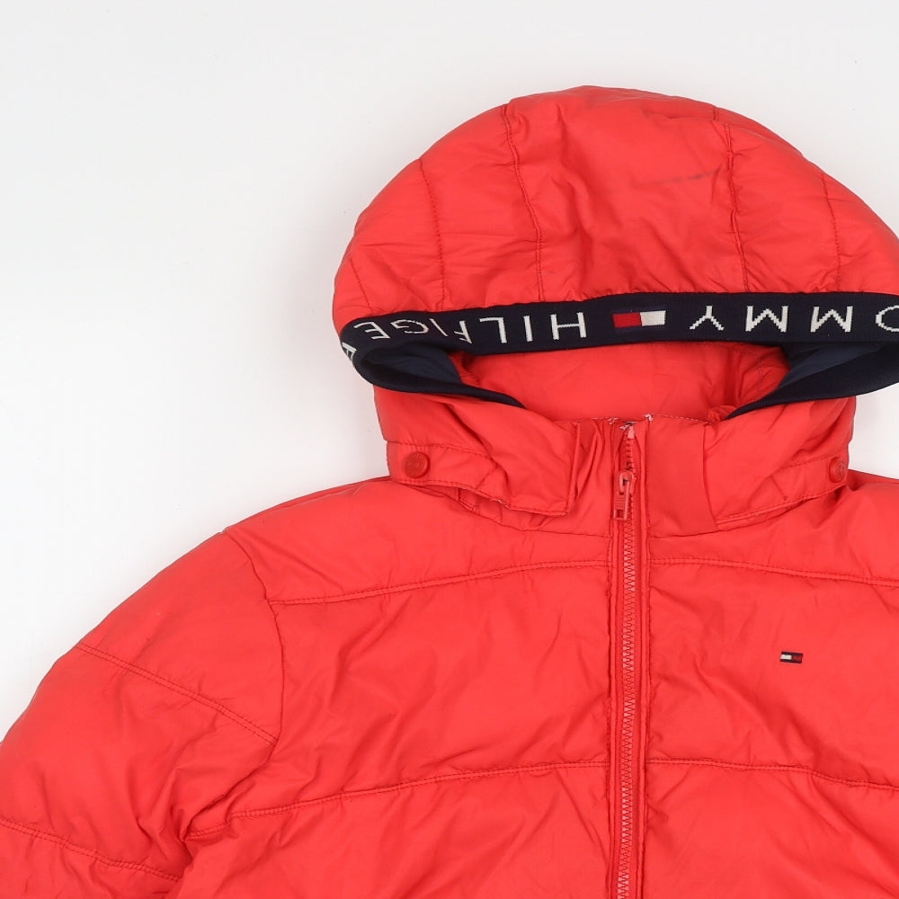 Tommy Hilfiger Boys Orange   Puffer Jacket Coat Size 10-11 Years  Zip