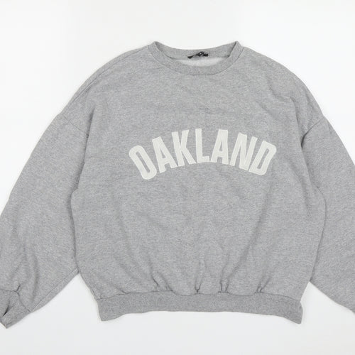 Nasty Gal Womens Grey  Cotton Pullover Sweatshirt Size 4