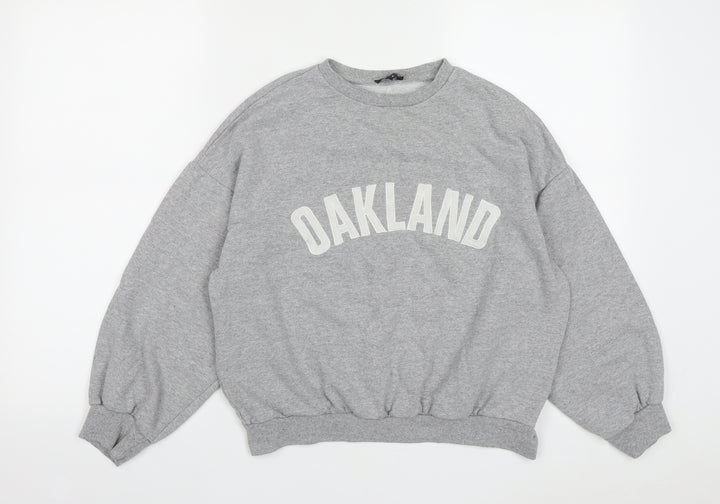 Nasty Gal Womens Grey Cotton Pullover Sweatshirt Size 4