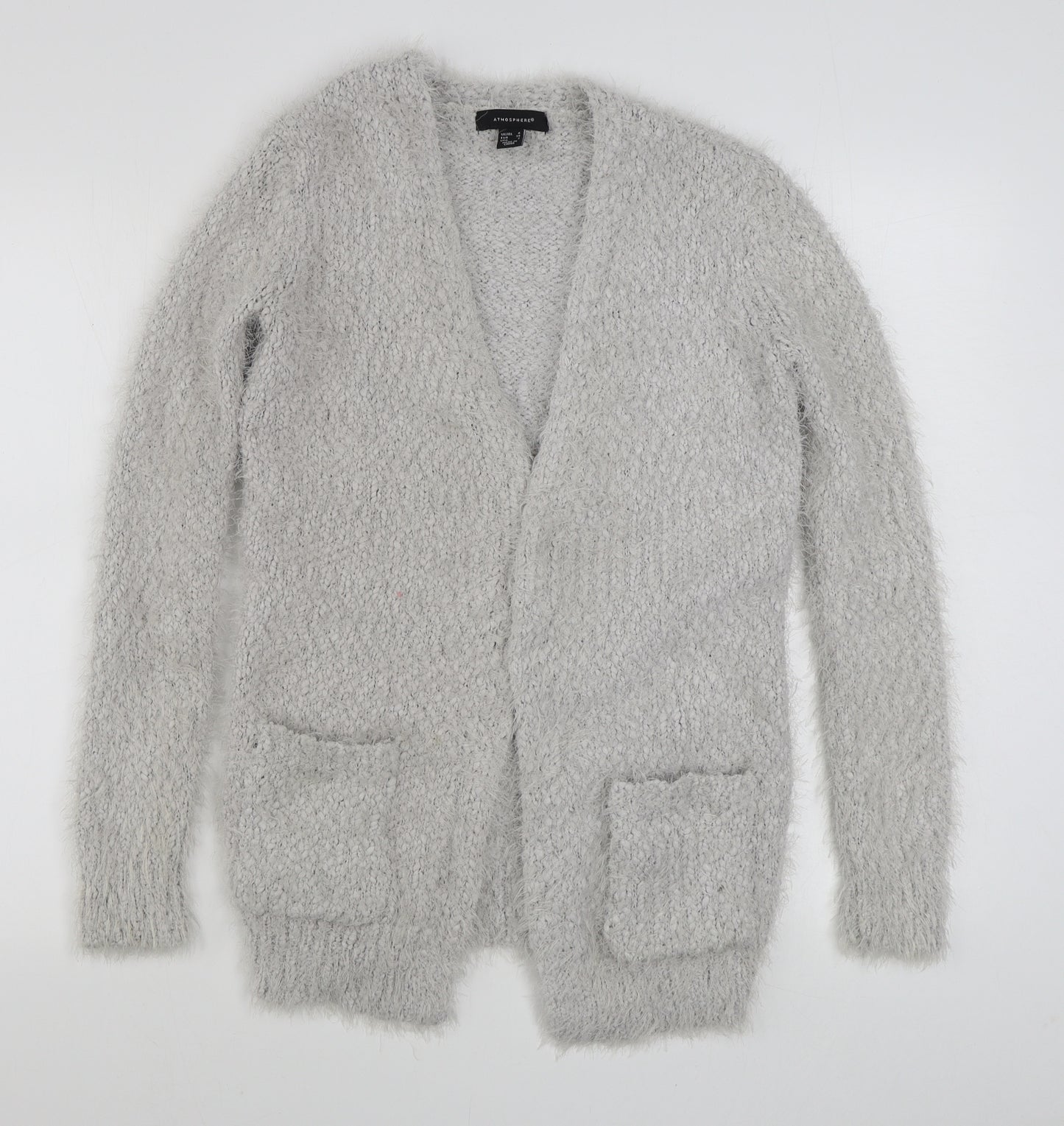 Primark Womens Grey V-Neck  Polyester Cardigan Jumper Size 6