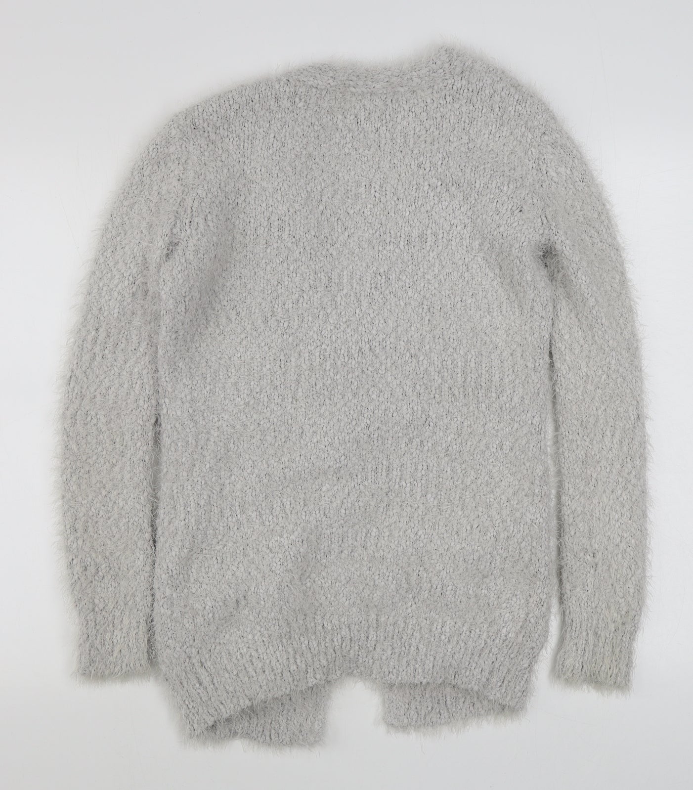 Primark Womens Grey V-Neck  Polyester Cardigan Jumper Size 6