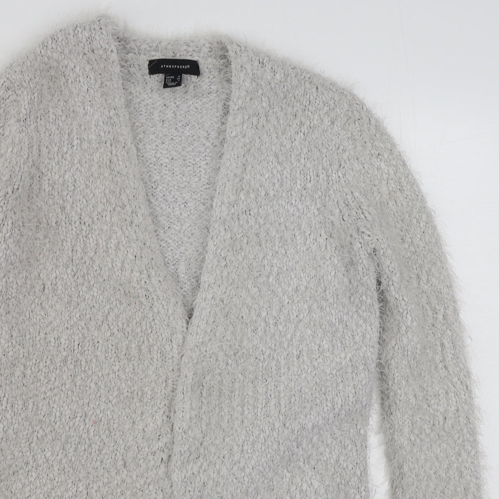 Primark Womens Grey V-Neck  Polyester Cardigan Jumper Size 6