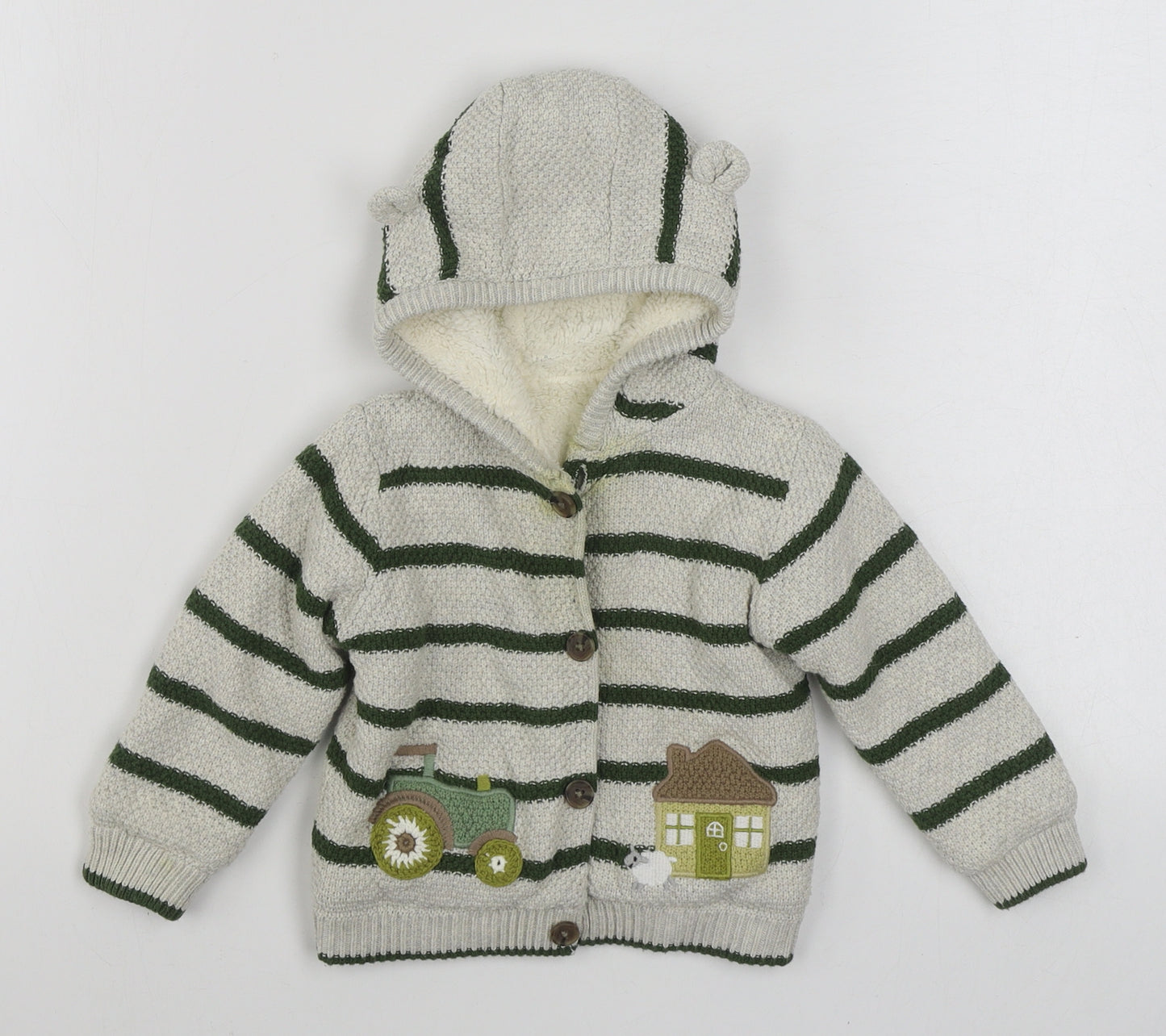 Nutmeg Baby White Striped  Jacket  Size 6-9 Months   Button