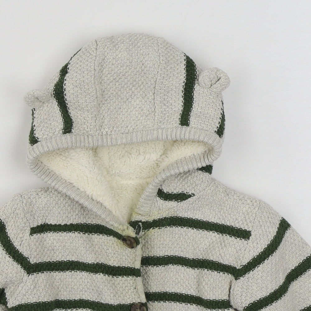 Nutmeg Baby White Striped  Jacket  Size 6-9 Months   Button