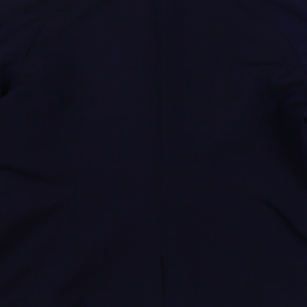 Preworn Womens Blue  Polyester Jacket Blazer Size 22