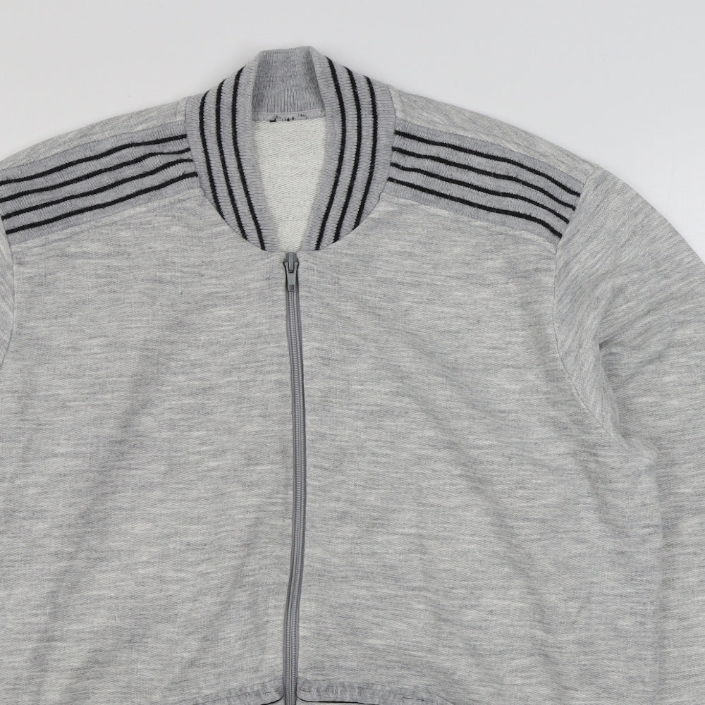 St Michael Mens Grey   Varsity Jacket Jacket Size L  Zip