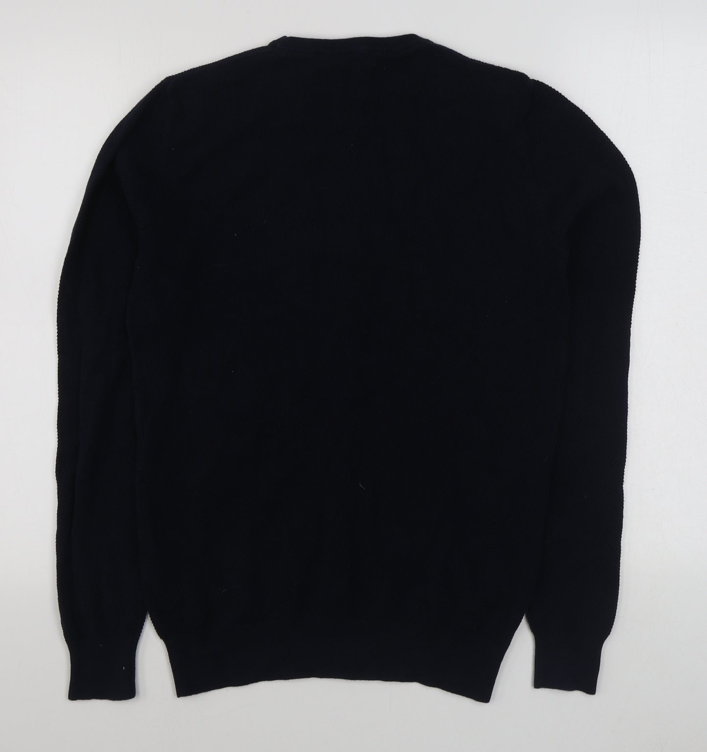 Admirably British  Mens Blue Round Neck  Cotton Pullover Jumper Size S