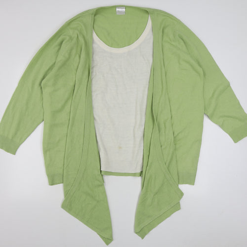 Wardrobe Womens Green Scoop Neck  Acrylic Pullover Jumper Size 28