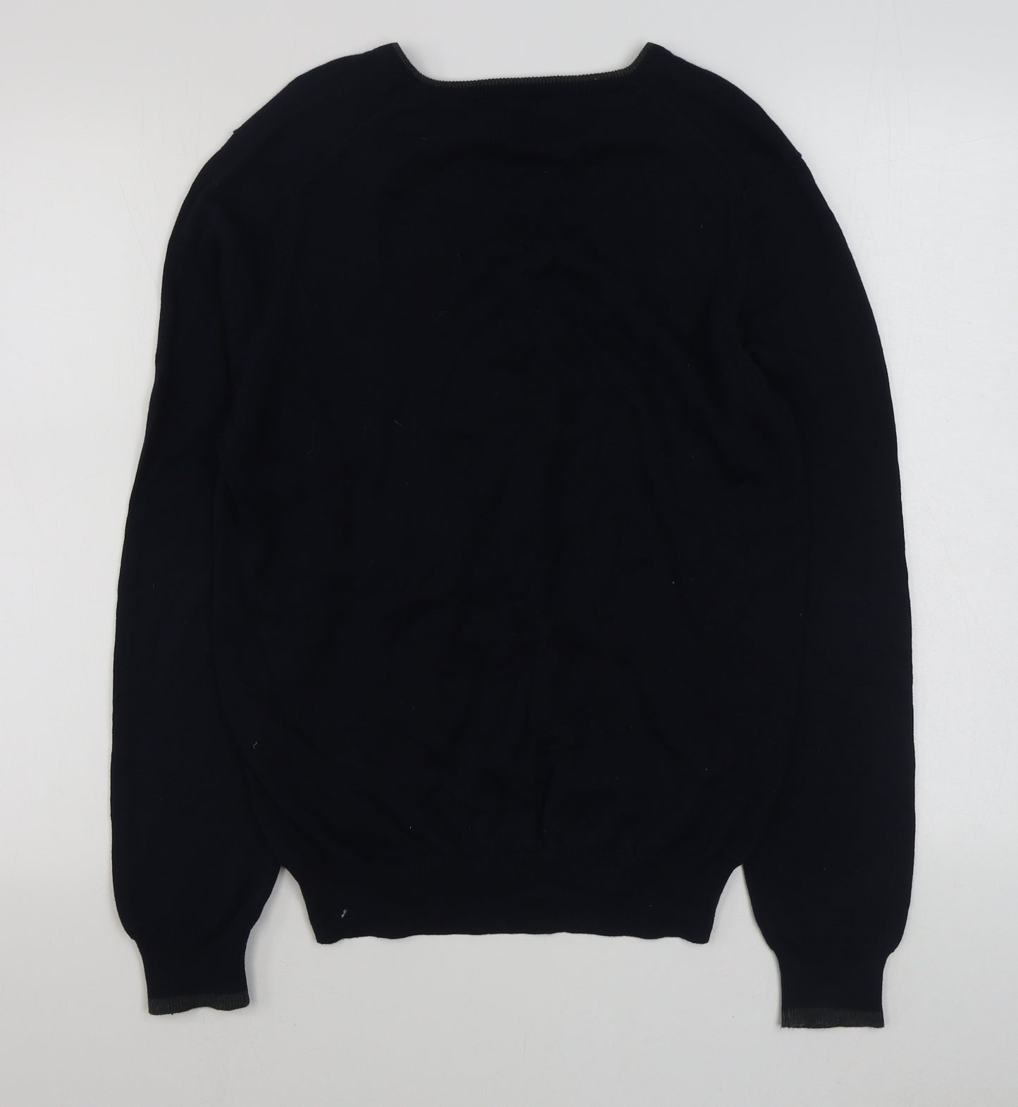 Ben Sherman Mens Blue V-Neck  Cotton Pullover Jumper Size S