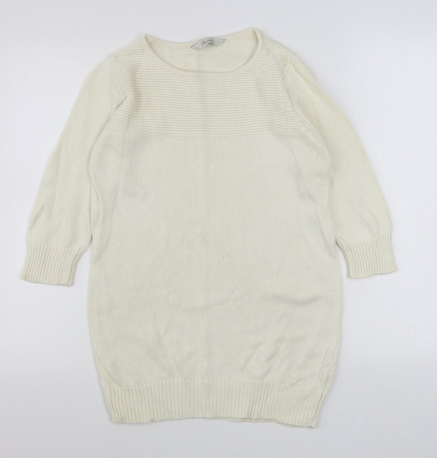 Peacocks Womens Ivory Boat Neck  Cotton Pullover Jumper Size S