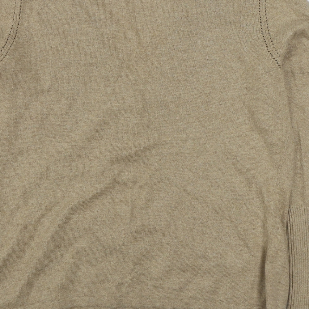 Principles Womens Brown V-Neck  Cotton Cardigan Jumper Size 14