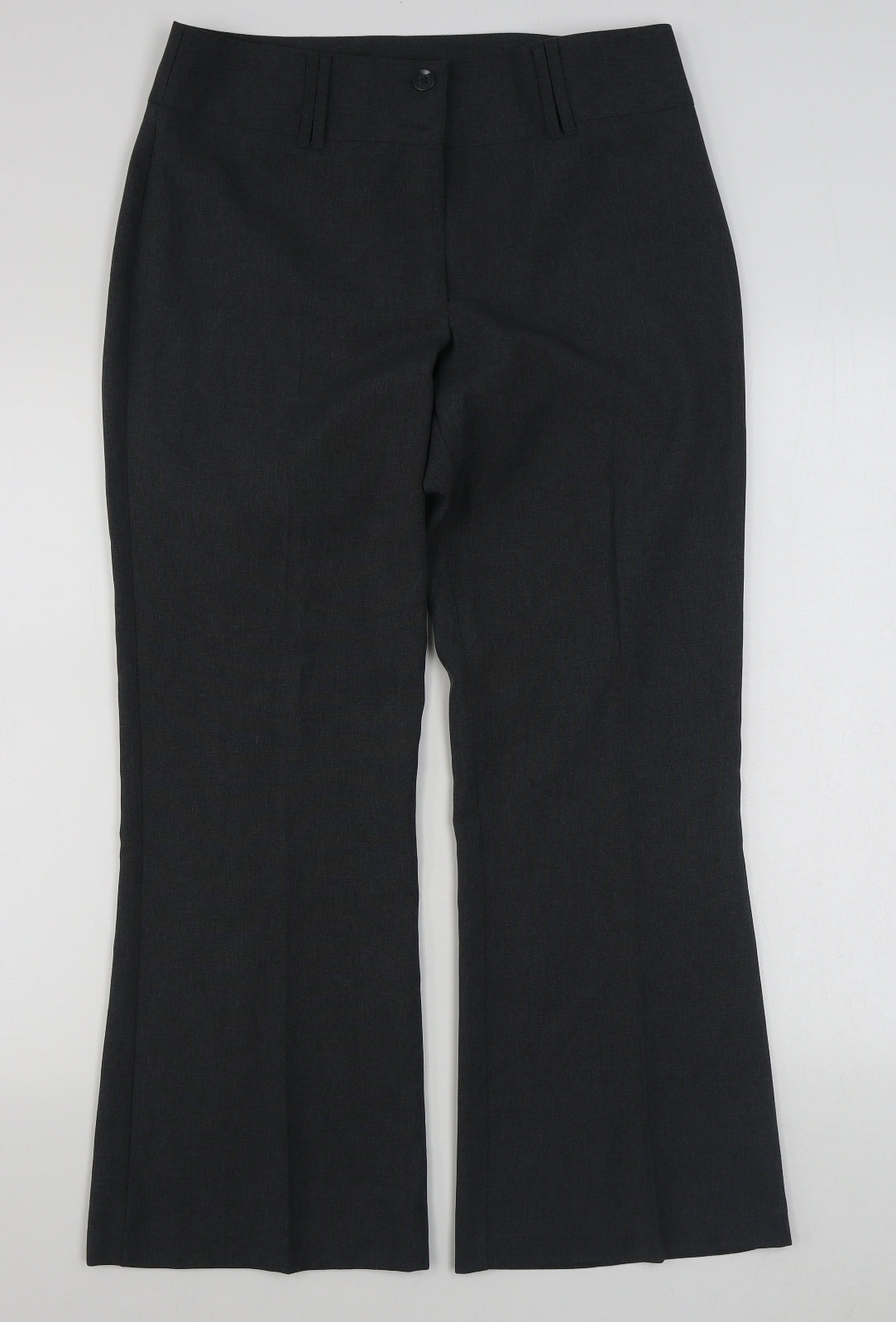 Matalan Womens Grey  Polyester Trousers  Size 12 L29 in Regular Zip