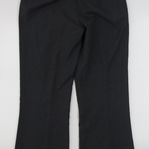 Matalan Womens Grey  Polyester Trousers  Size 12 L29 in Regular Zip