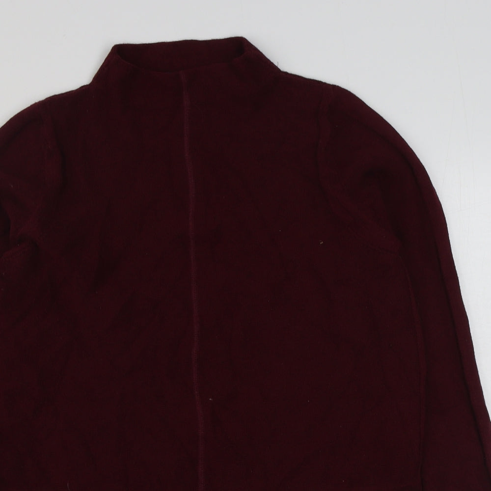 Marks and Spencer Womens Red Roll Neck  Cotton Pullover Jumper Size 14