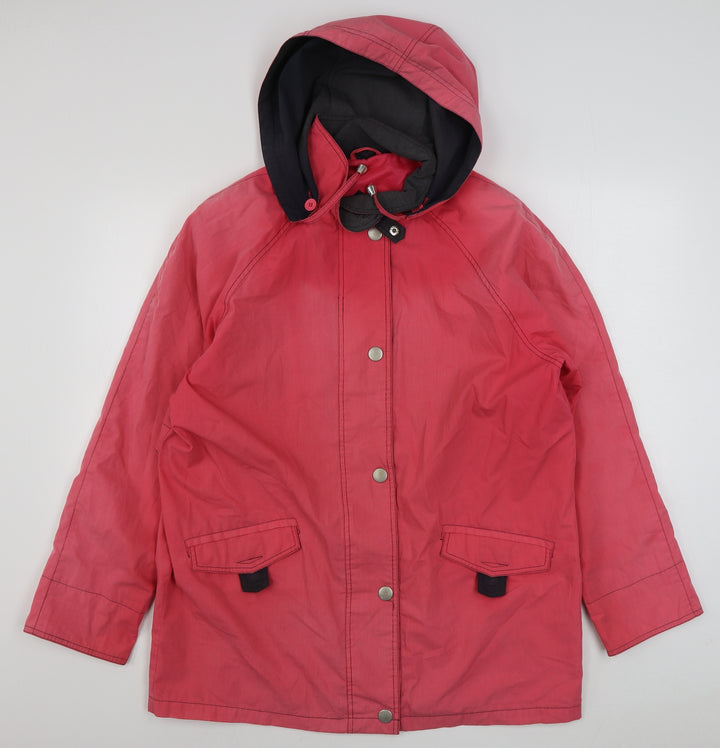 YS Womens Pink Overcoat Coat Size L Zip