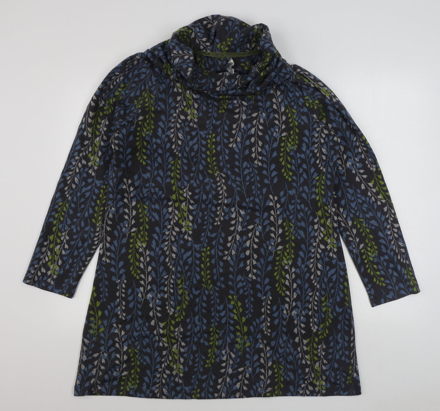 Lily & Me Womens Multicoloured Floral Polyester Jumper Dress  Size 18  Roll Neck Pullover