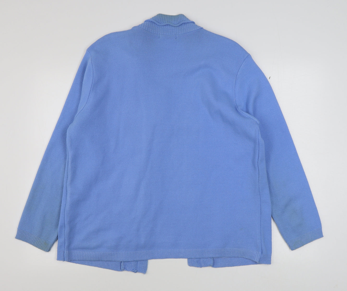 Impressions Womens Blue Scoop Neck  Acrylic Pullover Jumper Size L