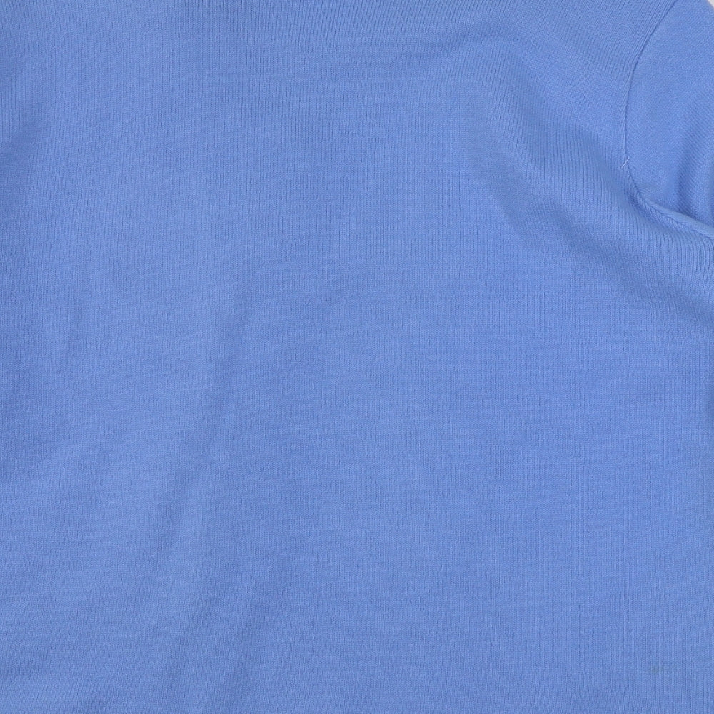 Impressions Womens Blue Scoop Neck  Acrylic Pullover Jumper Size L