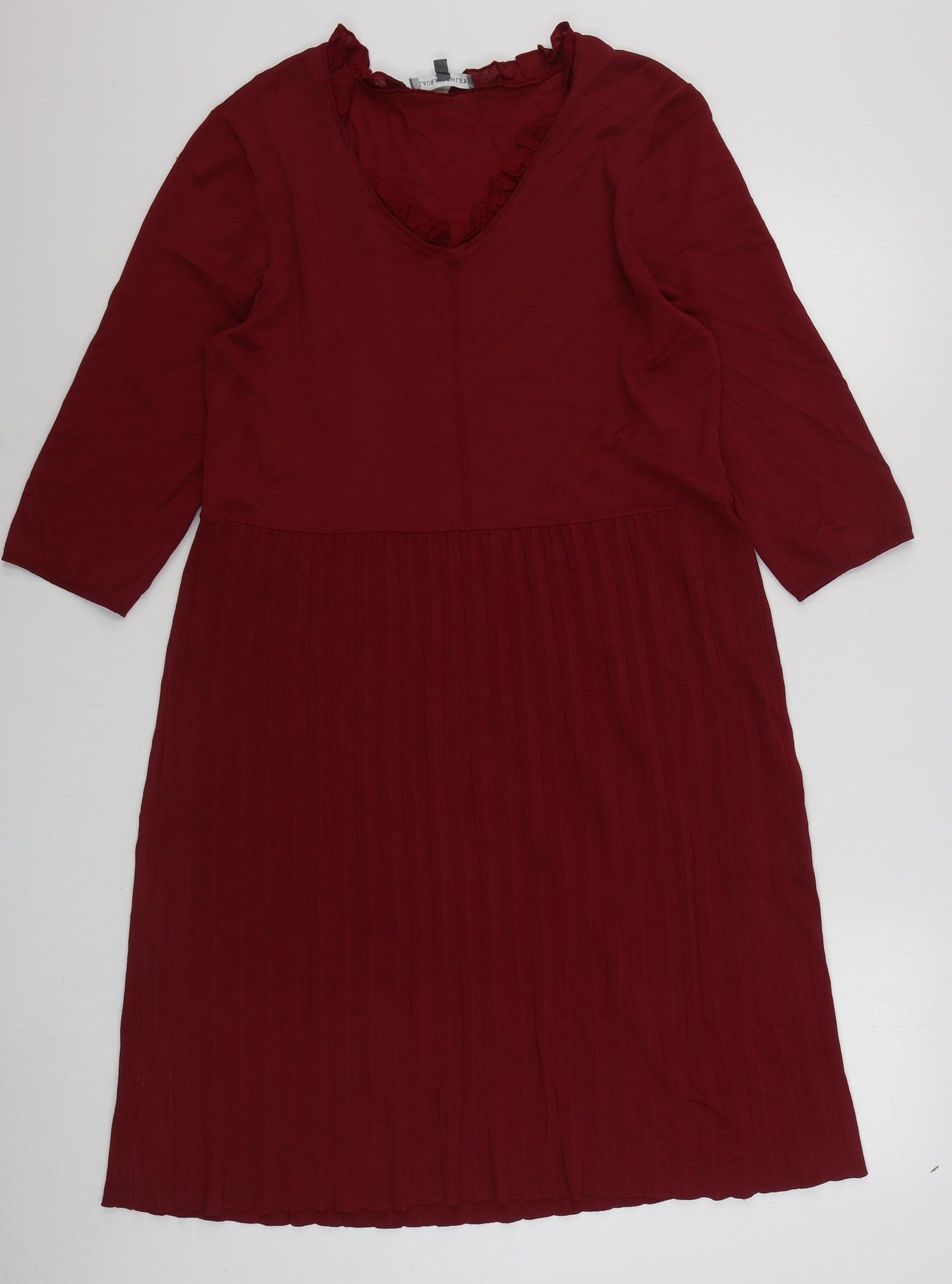 Laura Ashley Womens Red  Viscose A-Line  Size 16  V-Neck Pullover