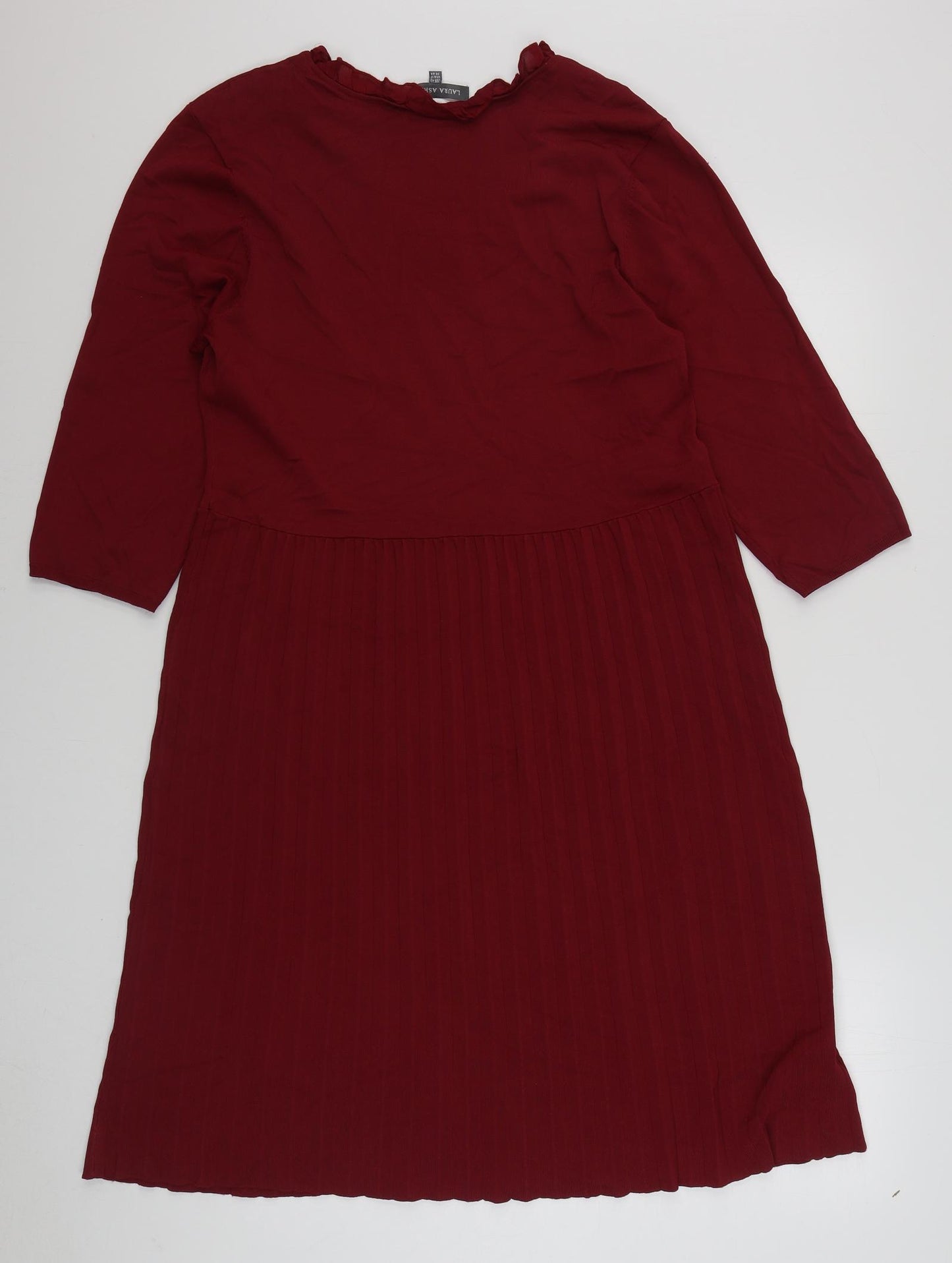 Laura Ashley Womens Red  Viscose A-Line  Size 16  V-Neck Pullover