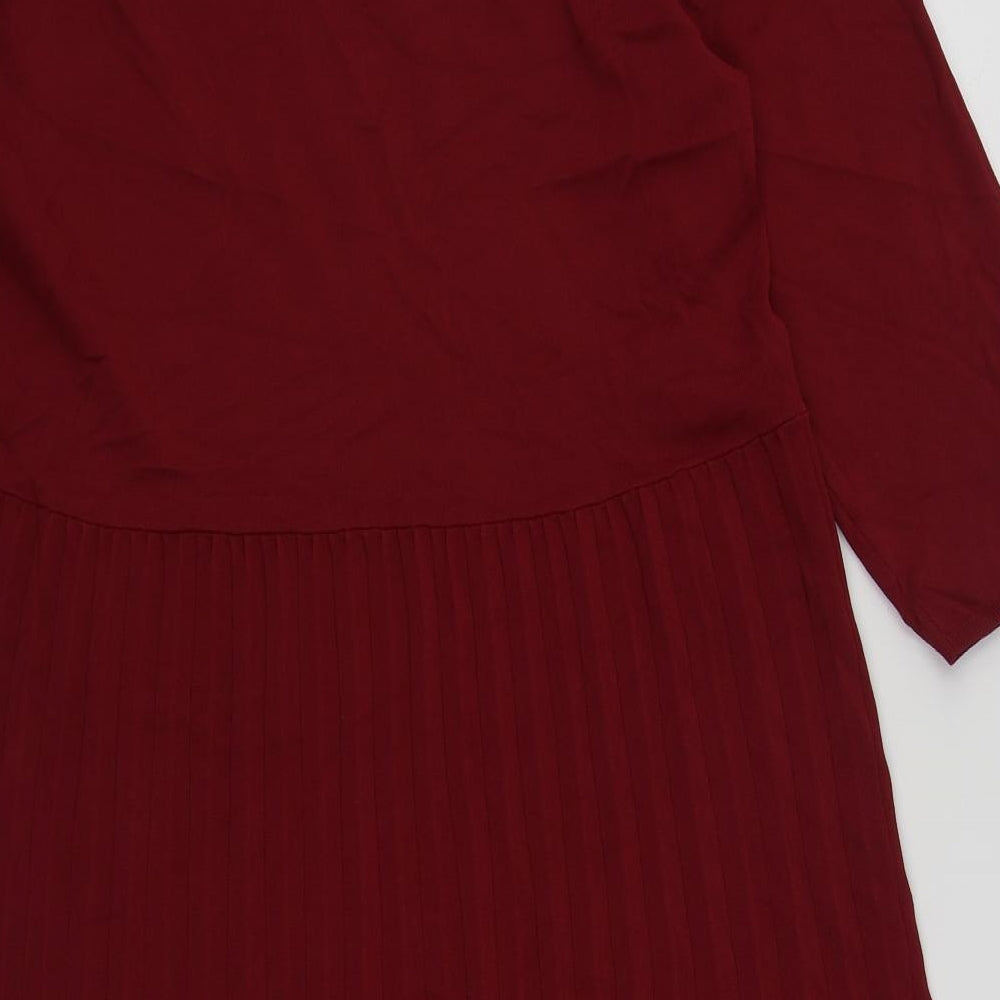 Laura Ashley Womens Red  Viscose A-Line  Size 16  V-Neck Pullover
