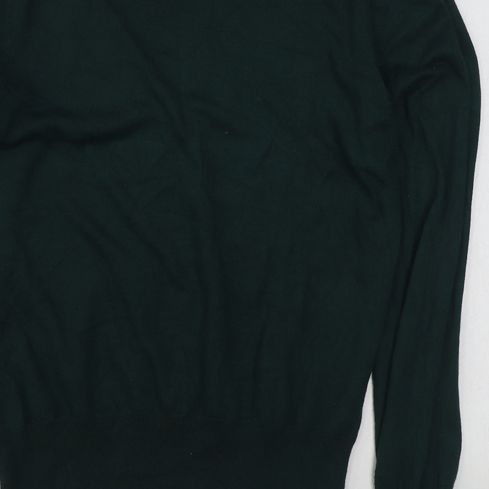 Dorothy Perkins Womens Green V-Neck  Viscose Pullover Jumper Size 14