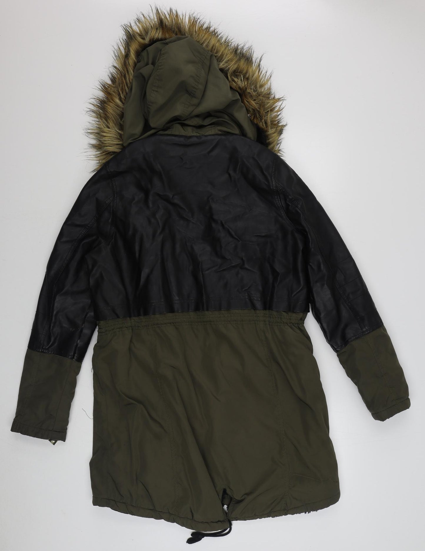 River Island Womens Green   Parka Coat Size 12  Zip