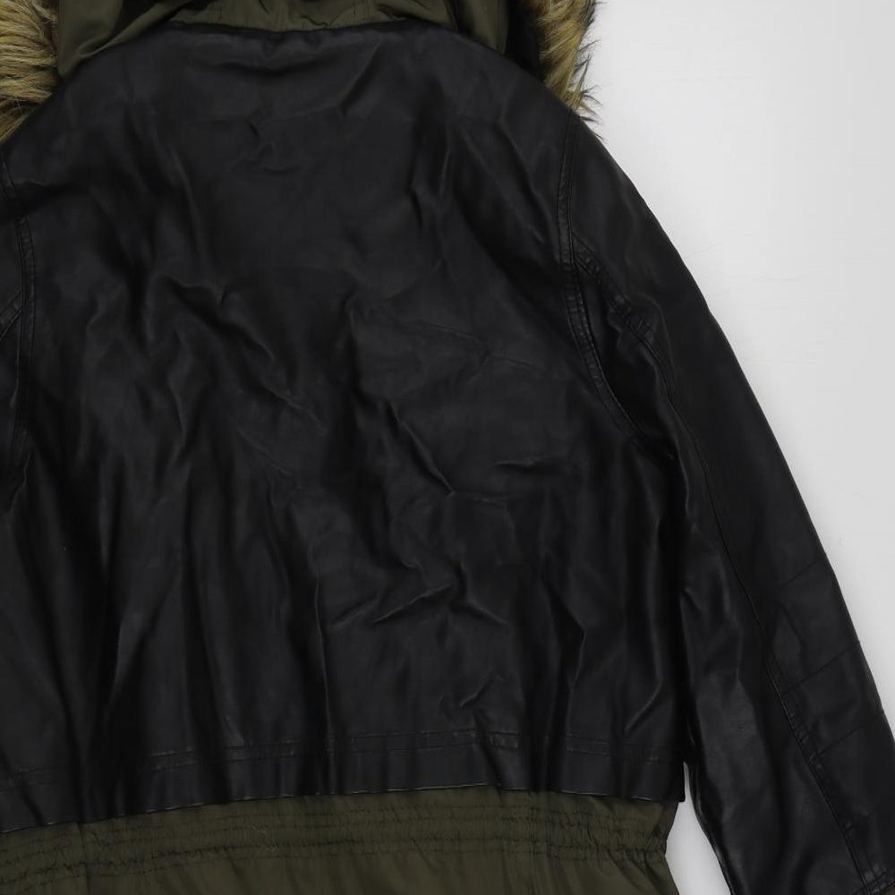 River Island Womens Green   Parka Coat Size 12  Zip