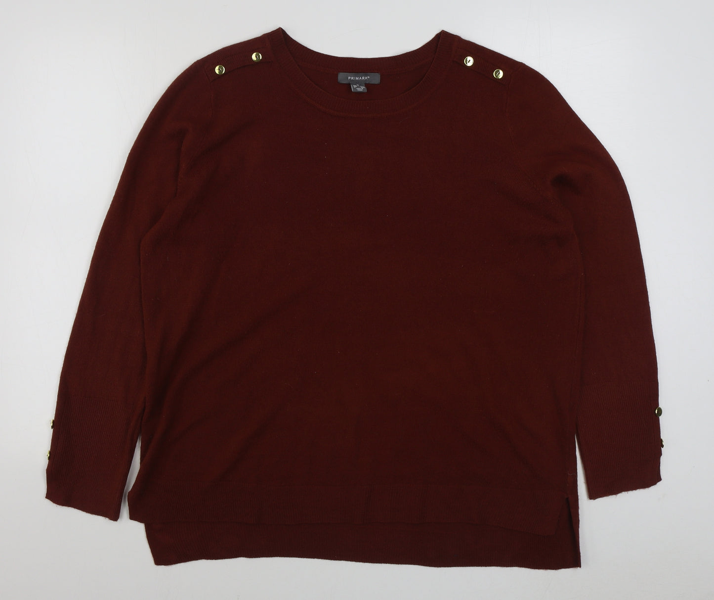 Primark Womens Brown Round Neck  Acrylic Pullover Jumper Size XL