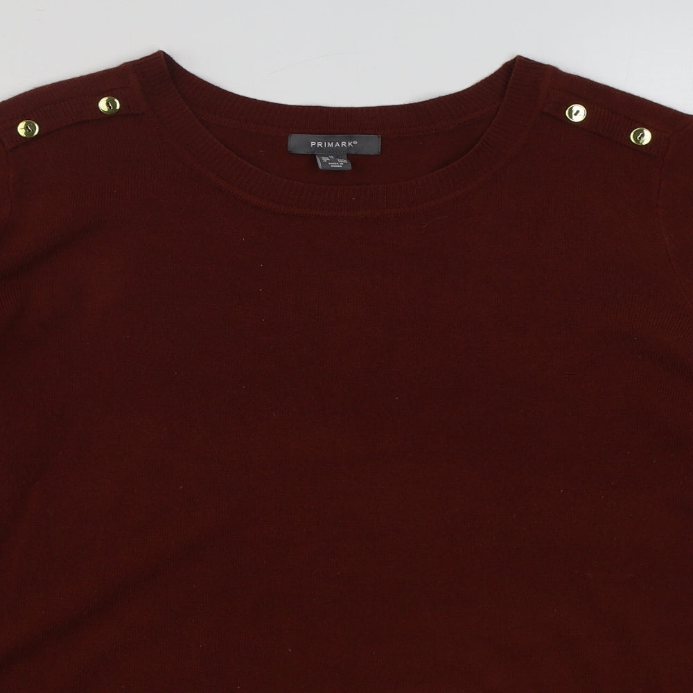 Primark Womens Brown Round Neck  Acrylic Pullover Jumper Size XL