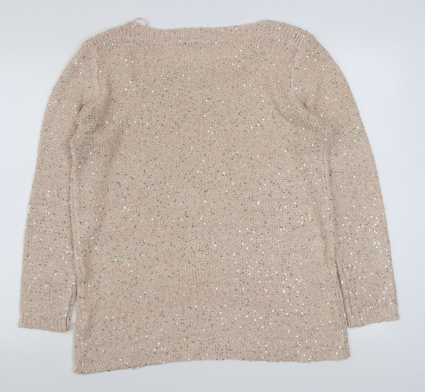 Primark Womens Pink Boat Neck  Acrylic Pullover Jumper Size 16